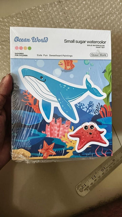 Coloring Activity With Watercolors And Brushes, Portable & Educational, Ideal For Kids, Gifting