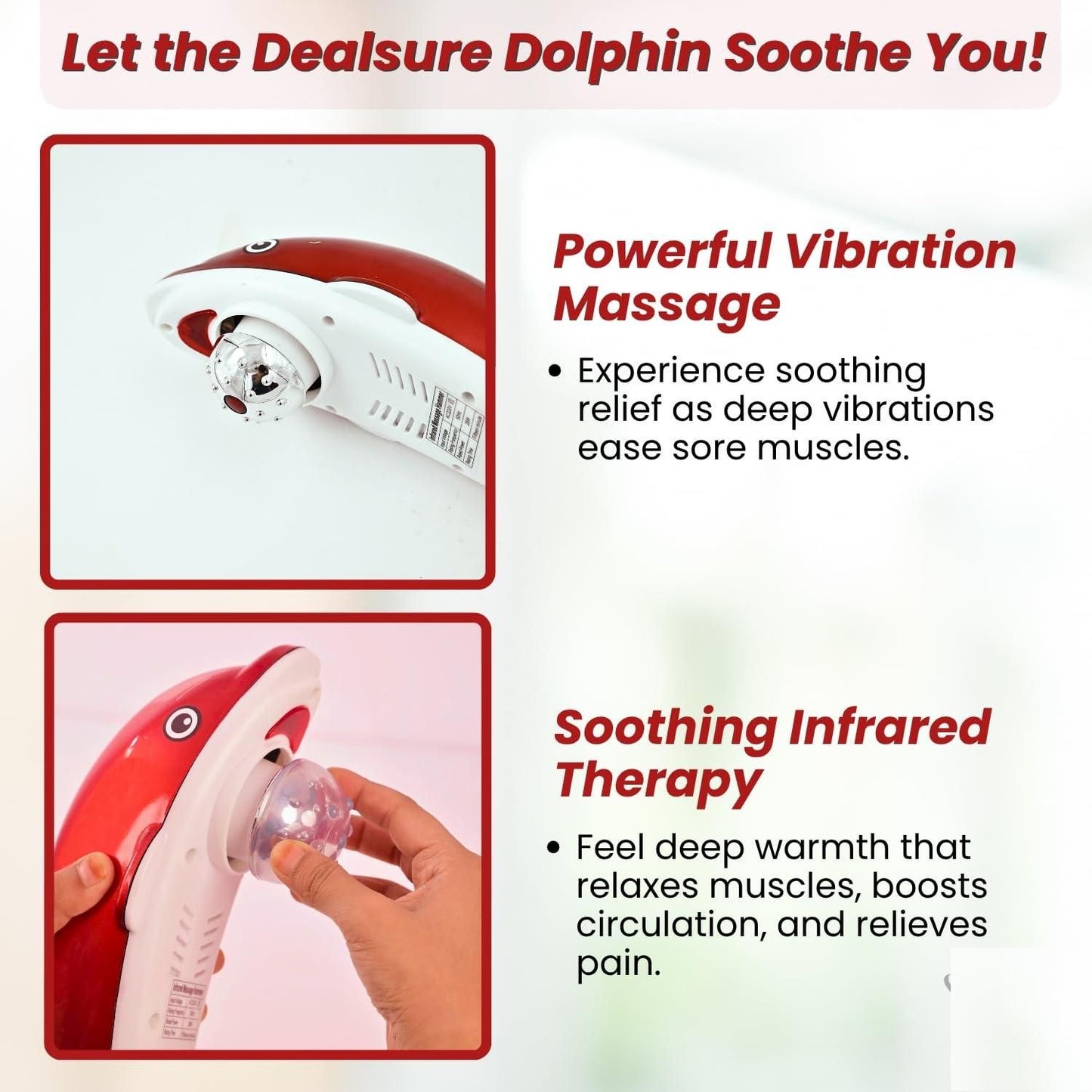 Handheld Dolphin Electric Infrared Massager