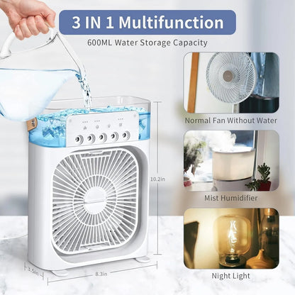 Portable 3 in 1 Air conditioner Fan & Cooler - Instant Cooling for Home & Office